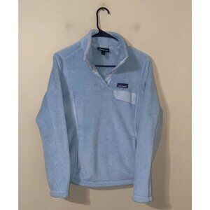 Patagonia Blue Plush Quarter Snap Fleece Pullover Jacket Women's Small